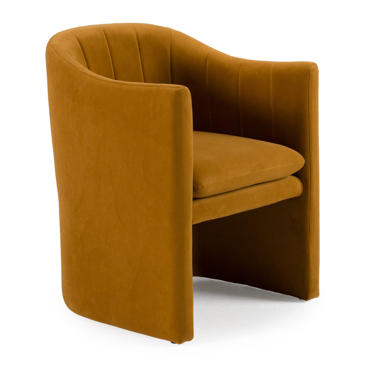 Danube  Modern Burnt Orange Fabric Dining Chair