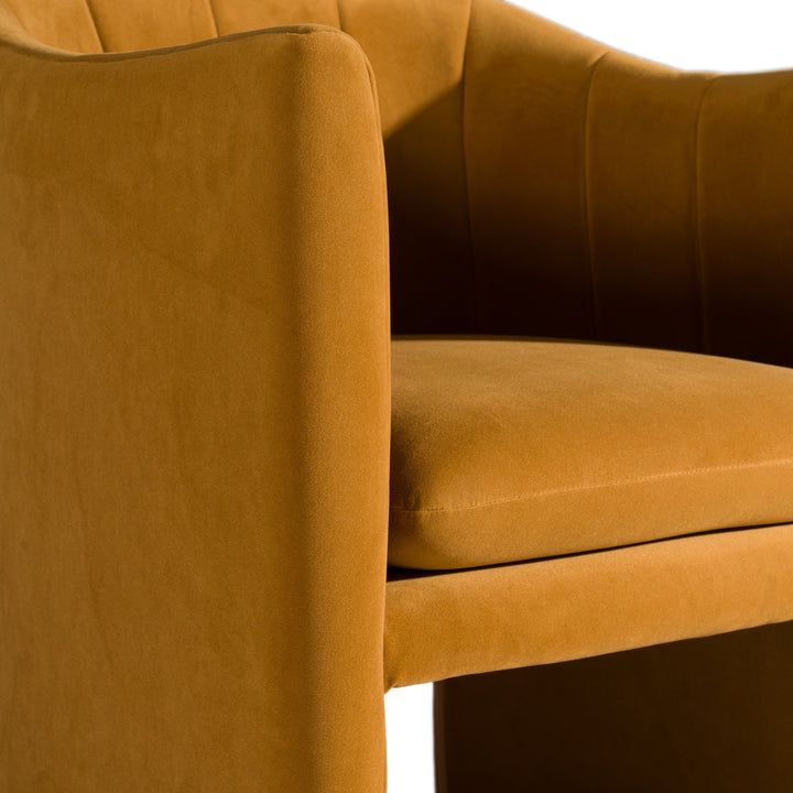 Danube  Modern Burnt Orange Fabric Dining Chair