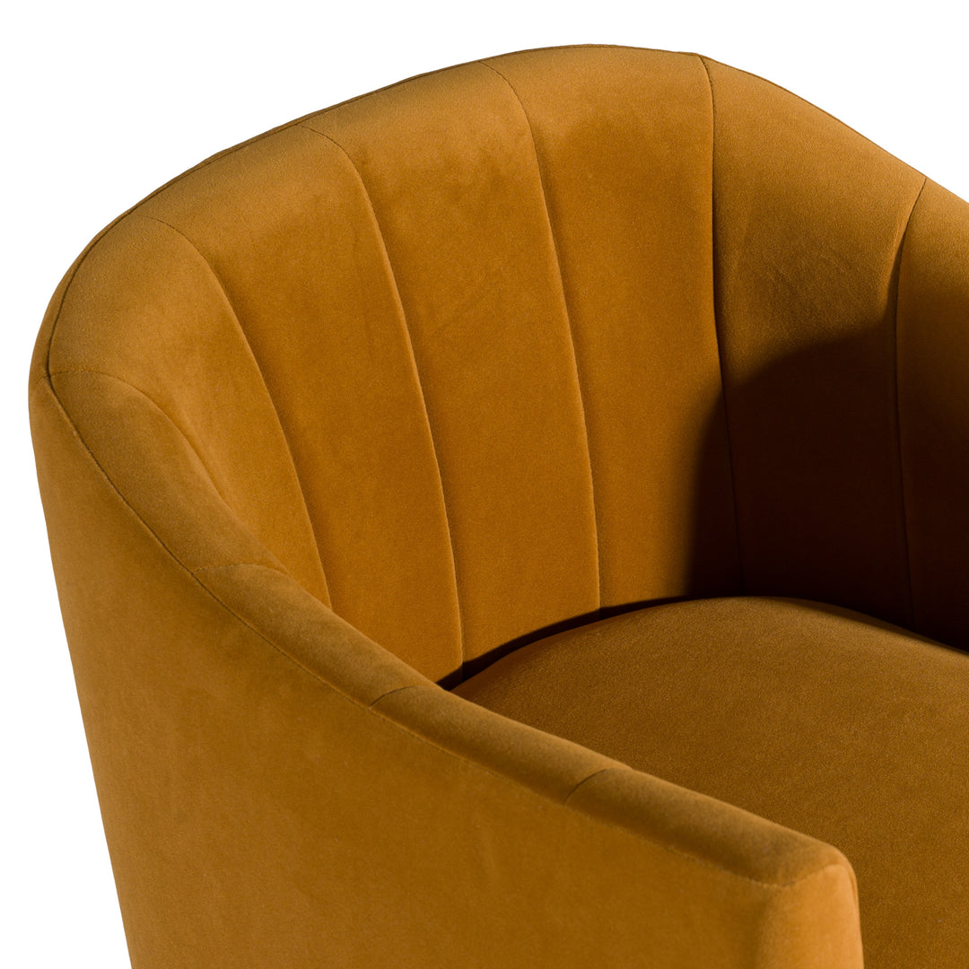 Danube  Modern Burnt Orange Fabric Dining Chair