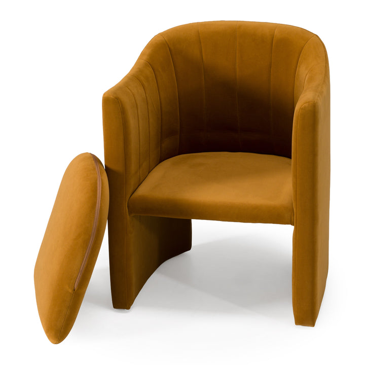 Danube  Modern Burnt Orange Fabric Dining Chair
