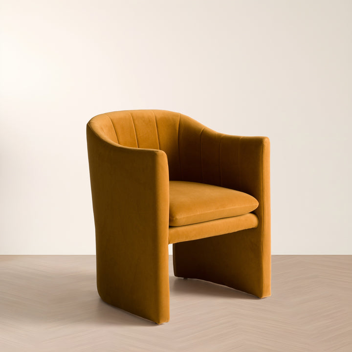 Danube  Modern Burnt Orange Fabric Dining Chair