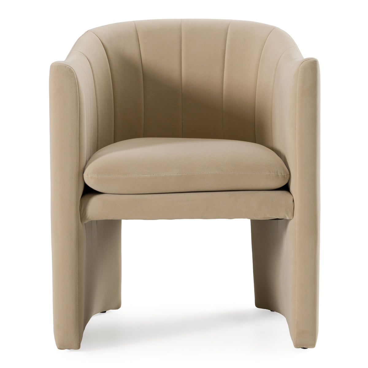 Danube - Modern Beige Fabric Dining Chair - View 2