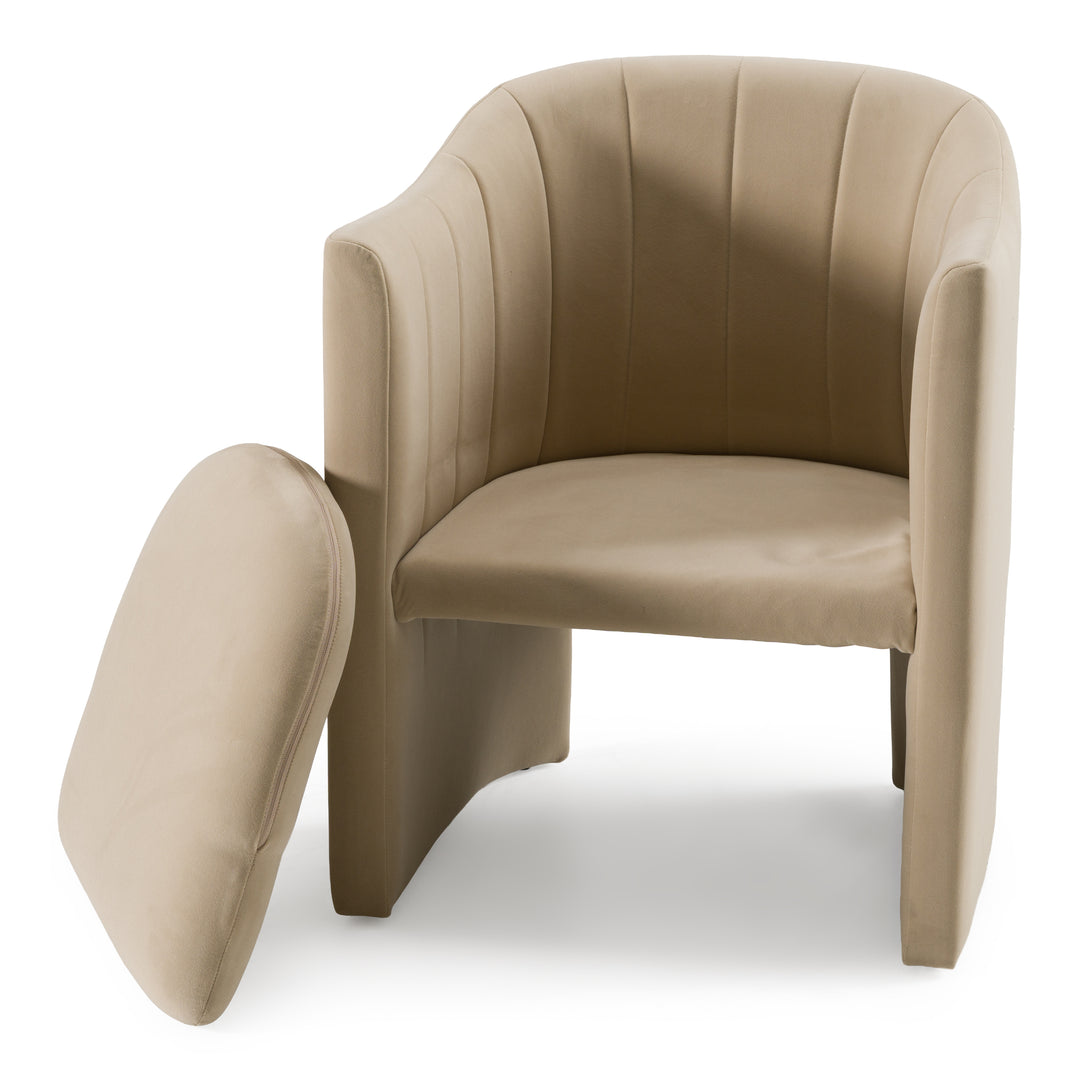 Danube  Modern Beige Fabric Dining Chair