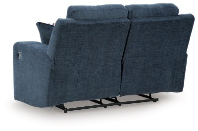 Danum Reclining Loveseat - Blue Reclining Loveseat modern furniture Contempo Furniture