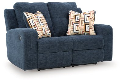 Danum Reclining Loveseat - Blue Reclining Loveseat modern furniture Contempo Furniture