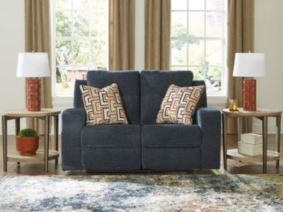 Danum Reclining Loveseat - Blue Reclining Loveseat modern furniture Contempo Furniture
