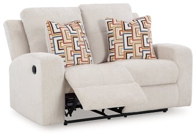 Danum Reclining Loveseat - White Reclining Loveseat modern furniture Contempo Furniture