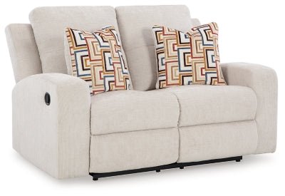 Danum Reclining Loveseat - White Reclining Loveseat modern furniture Contempo Furniture