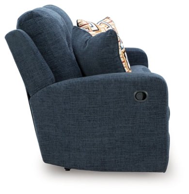 Danum Reclining Sofa - Blue Reclining Sofa modern furniture Contempo Furniture
