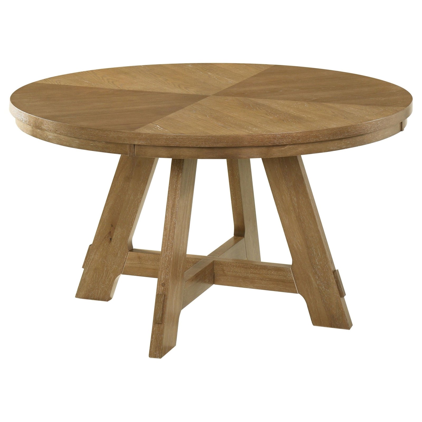 Danvers - Round Wood Dining Table - Brown Oak Dining Table modern furniture Contempo Furniture