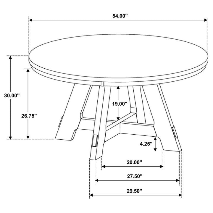 Danvers - Round Wood Dining Table - Brown Oak Dining Table modern furniture Contempo Furniture