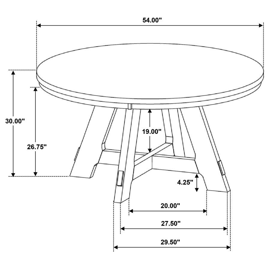 Danvers - Round Wood Dining Table - Brown Oak Dining Table modern furniture Contempo Furniture