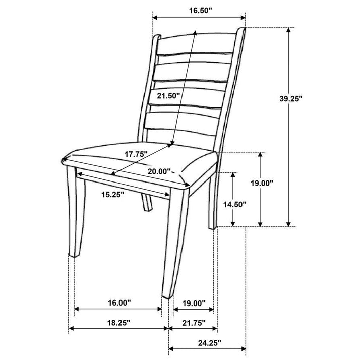 Danvers - Wood Dining Side Chair (Set of 2) - Brown Oak Chair Set modern furniture Contempo Furniture