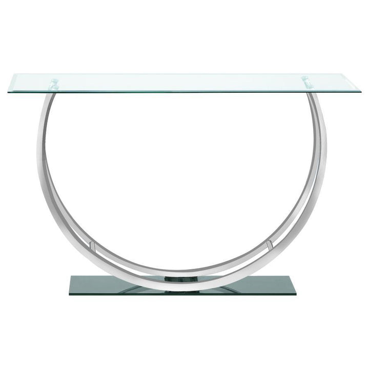 Danville - U - Shaped Glass Top Entryway Console Table - Chrome Console Table modern furniture Contempo Furniture