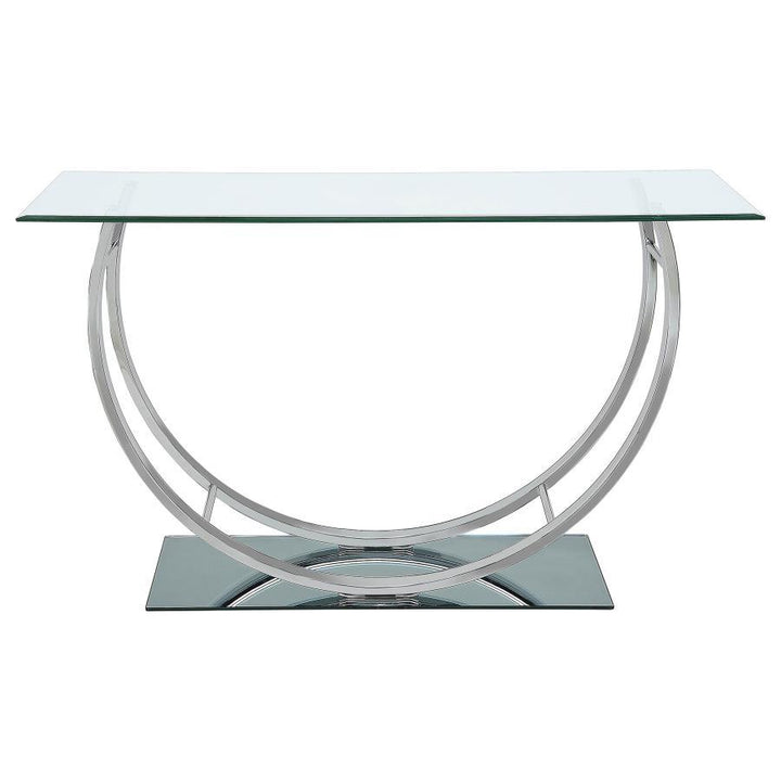 Danville - U - Shaped Glass Top Entryway Console Table - Chrome Console Table modern furniture Contempo Furniture