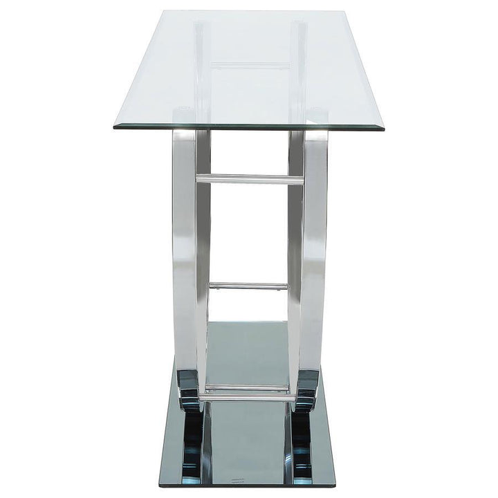 Danville - U - Shaped Glass Top Entryway Console Table - Chrome Console Table modern furniture Contempo Furniture