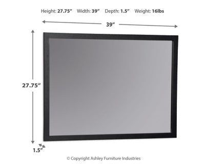 Danziar Bedroom Mirror - Black Mirror modern furniture Contempo Furniture
