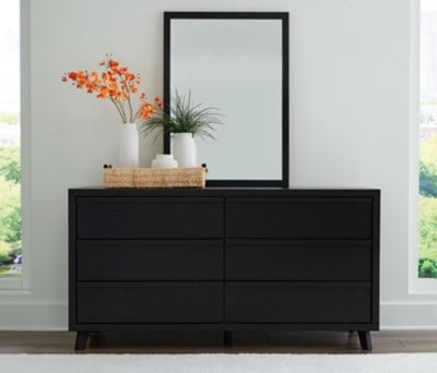 Danziar Dresser and Mirror - Black Dresser &amp; Mirror modern furniture Contempo Furniture