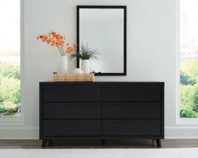Danziar Dresser and Mirror - Black Dresser &amp; Mirror modern furniture Contempo Furniture