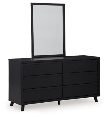 Danziar Dresser and Mirror - Black Dresser &amp; Mirror modern furniture Contempo Furniture