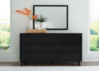 Danziar Dresser and Mirror - Black Dresser &amp; Mirror modern furniture Contempo Furniture