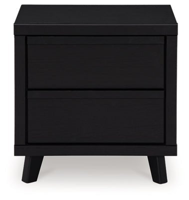 Danziar Nightstand - Black Nightstand w/ Charging Station modern furniture Contempo Furniture