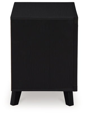 Danziar Nightstand - Black Nightstand w/ Charging Station modern furniture Contempo Furniture