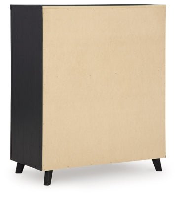 Danziar Wide Chest of Drawers - Black Accent Chest modern furniture Contempo Furniture