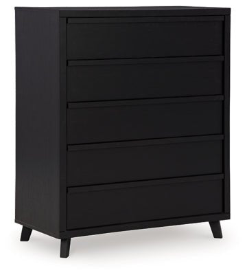 Danziar Wide Chest of Drawers - Black | Ashley Furniture
