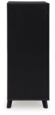 Danziar Wide Chest of Drawers - Black Accent Chest modern furniture Contempo Furniture