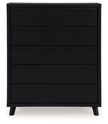 Danziar Wide Chest of Drawers - Black Accent Chest modern furniture Contempo Furniture