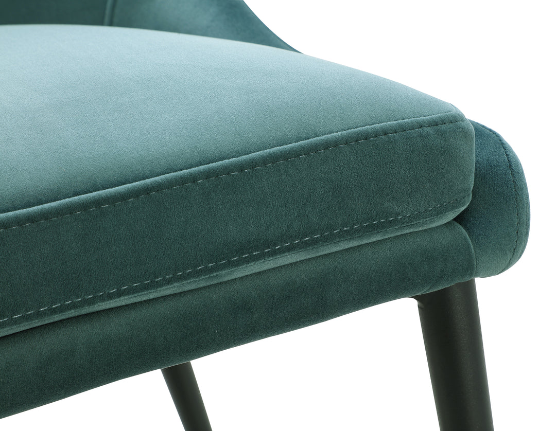 Modus Furniture Fmbf63G Winston Upholstered Metal Leg Dining Chair In Smoked Green And Black