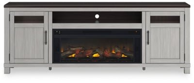 Darborn 88" TV Stand with Electric Fireplace - Dark Gray Fireplace TV Stand modern furniture Contempo Furniture