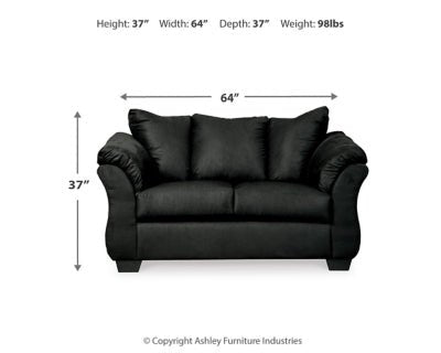 Darcy Loveseat - Black Stationary Loveseat modern furniture Contempo Furniture