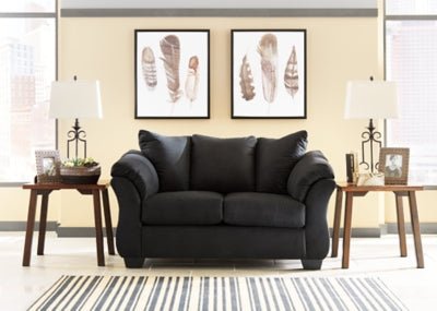 Darcy Loveseat - Black Stationary Loveseat modern furniture Contempo Furniture