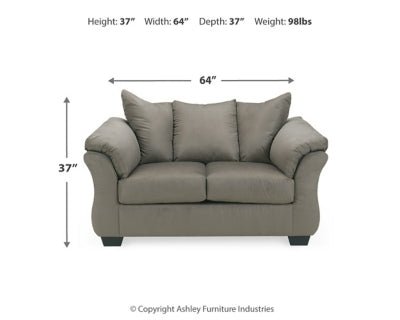 Darcy Loveseat - Dark Gray Stationary Loveseat modern furniture Contempo Furniture