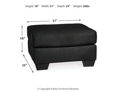 Darcy Ottoman - Black Upholstered Ottoman modern furniture Contempo Furniture