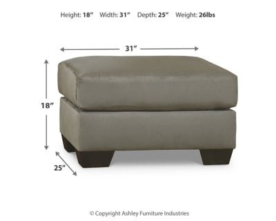 Darcy Ottoman - Dark Gray Upholstered Ottoman modern furniture Contempo Furniture
