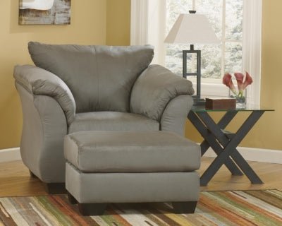 Darcy Ottoman - Dark Gray Upholstered Ottoman modern furniture Contempo Furniture