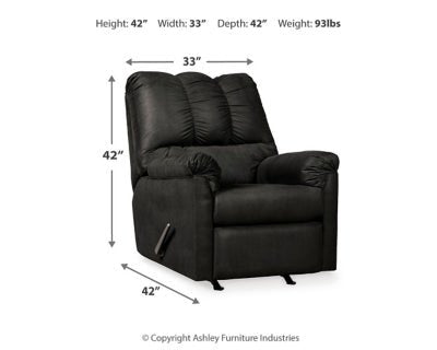 Darcy Recliner - Black Rocker Chair modern furniture Contempo Furniture