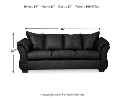 Darcy Sofa - Black Stationary Sofa modern furniture Contempo Furniture