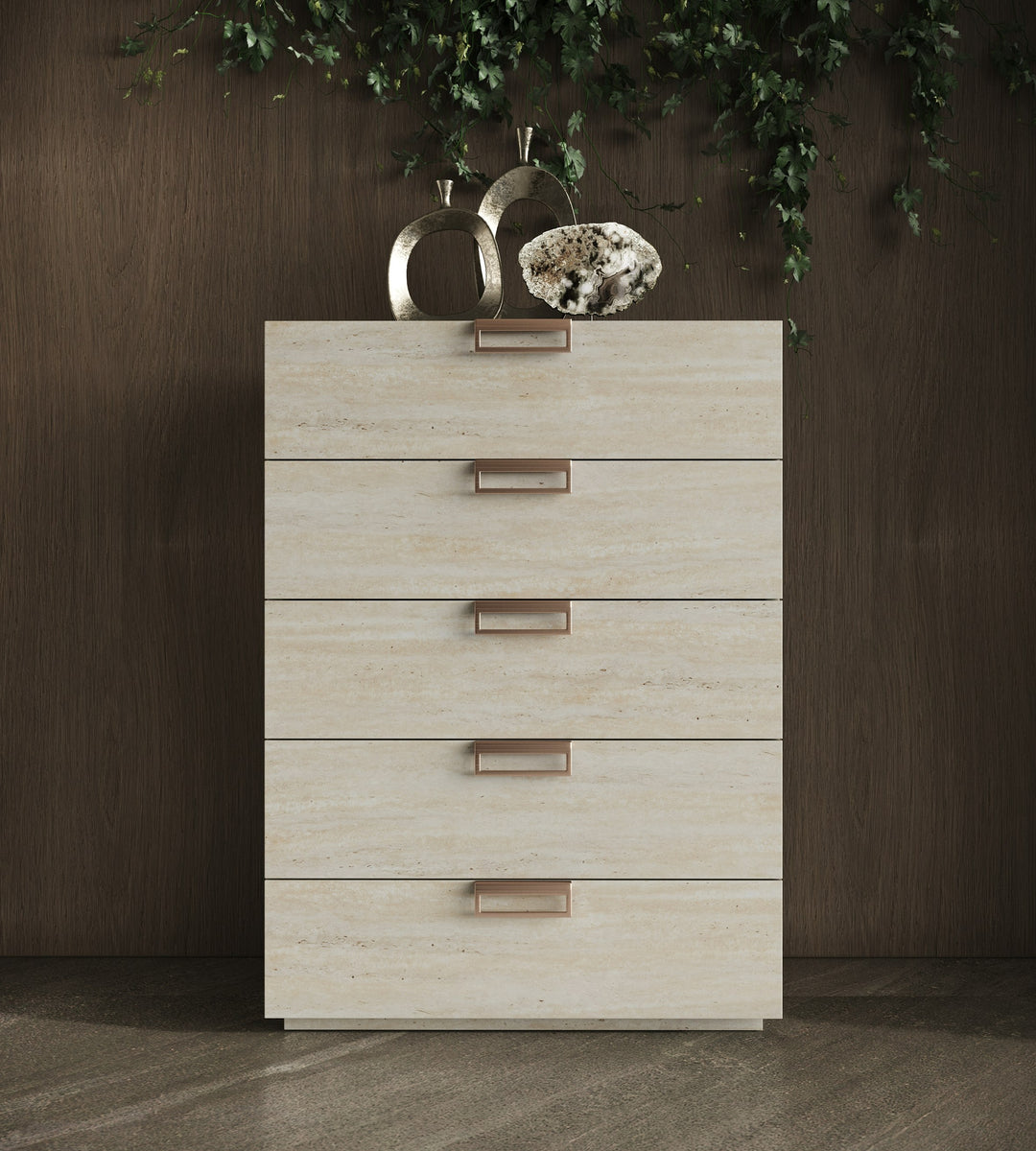 Lago - Modern Faux Travertine Chest
