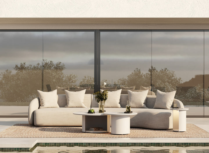 Tabarca - Outdoor Beige Fabric Sectional Sofa