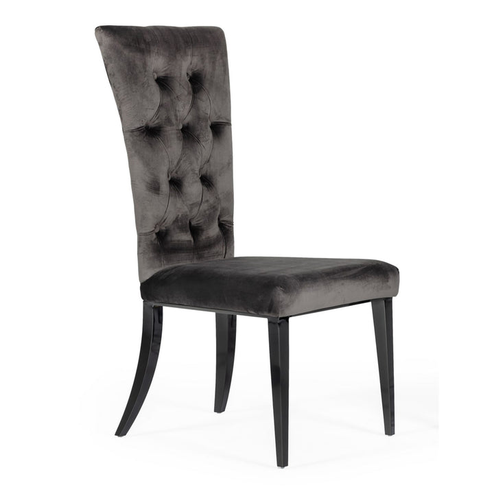 Darley - Transitional Grey Velvet Dining Chair Set of 2