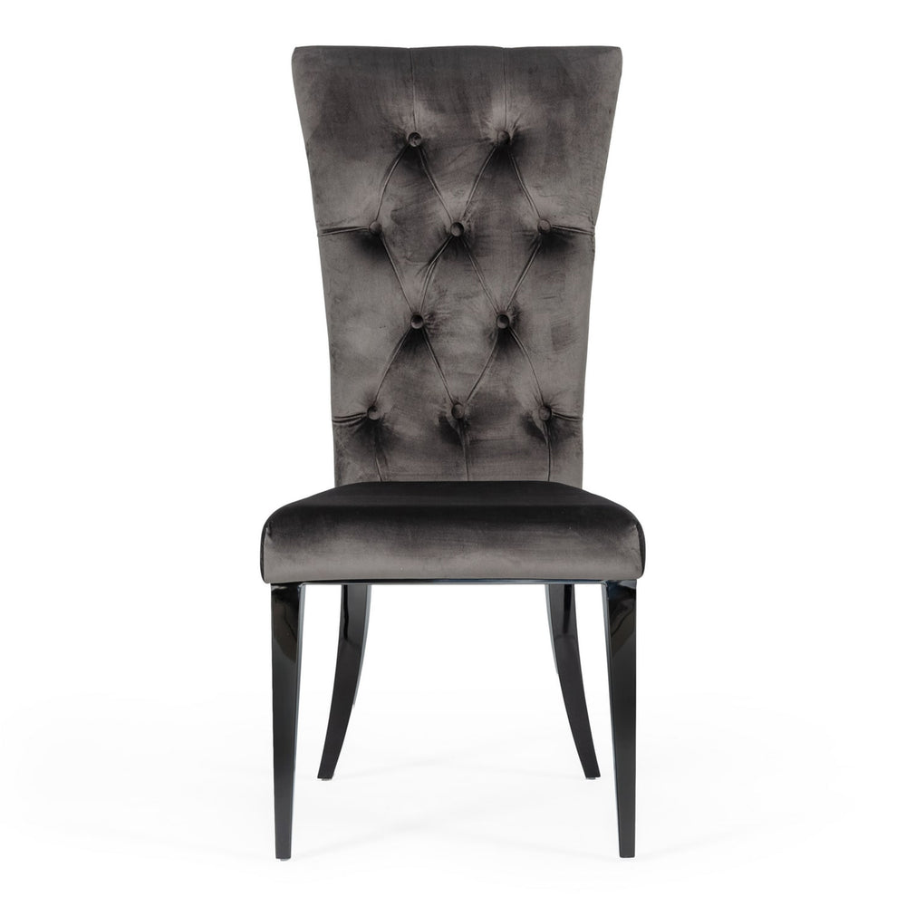 Darley - Transitional Grey Velvet Dining Chair Set of 2