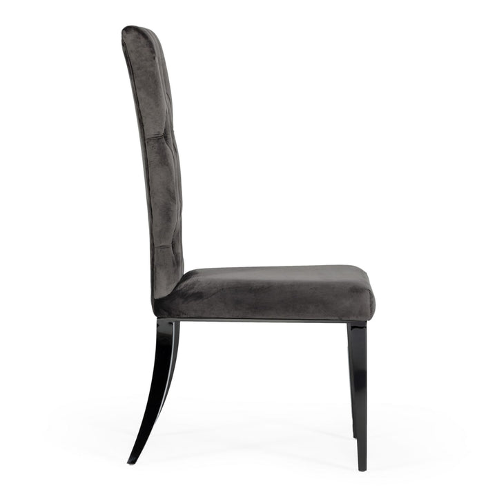 Darley - Transitional Grey Velvet Dining Chair Set of 2