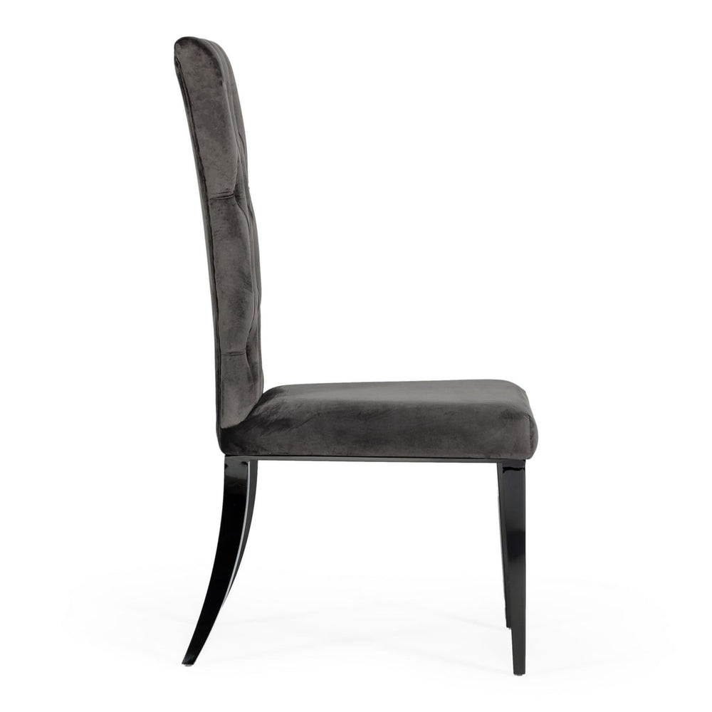 Darley - Transitional Grey Velvet Dining Chair Set of 2