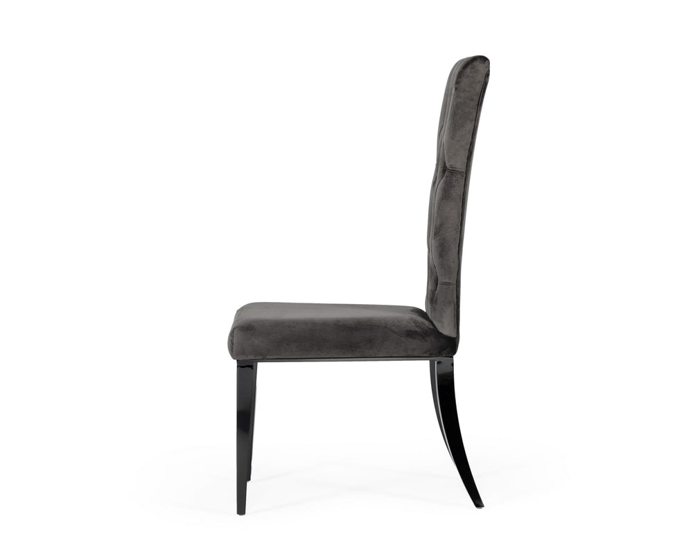 Darley - Transitional Grey Velvet Dining Chair Set of 2