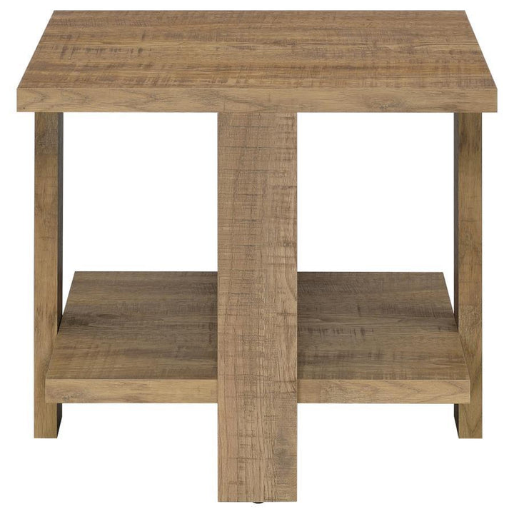 Dawn - 2 Piece Round Coffee And End Table Set - Mango Brown Table Set modern furniture Contempo Furniture