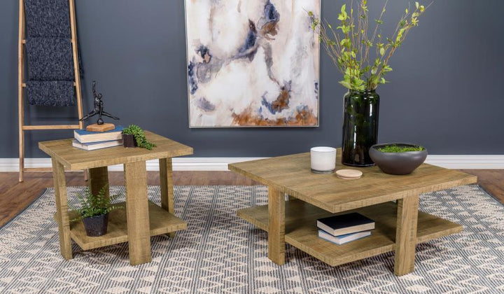 Dawn - Square Engineered Wood Coffee Table - Mango Brown Coffee Table modern furniture Contempo Furniture